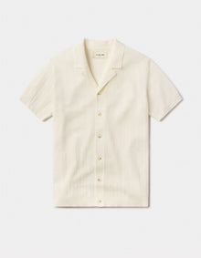 Men | Robles Textured Knit Camp Button Up | Ivory