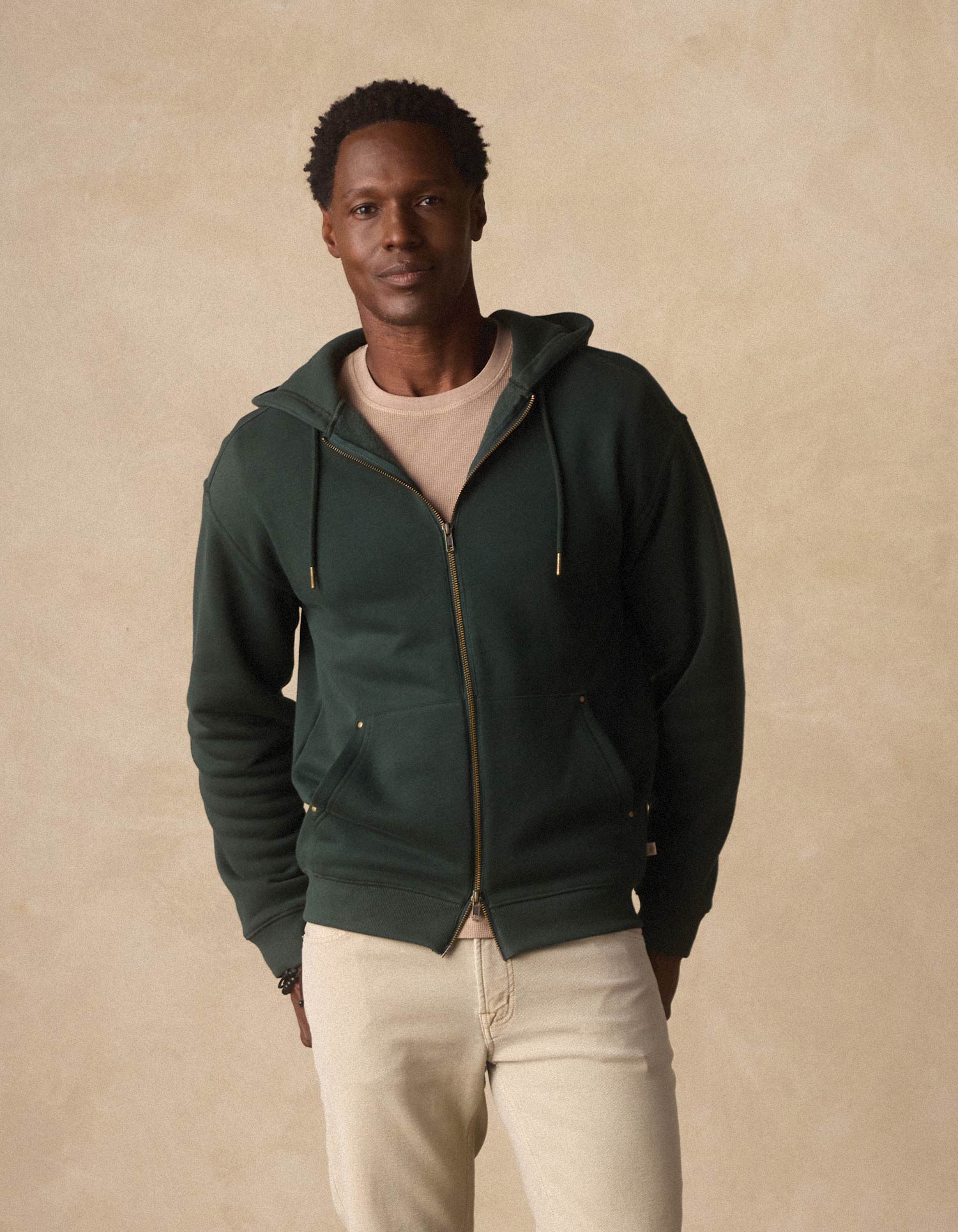 Men | Normal Fleece Full Zip Hoodie | Varsity Green