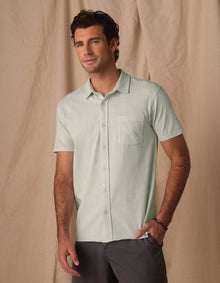 Men | Normal Jersey Button Up | Sea Glass