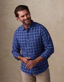 Men | Jasper Button Down | Faded Denim Check