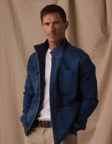 Men | Comfort Terry Jean Chore Coat | Dark Wash