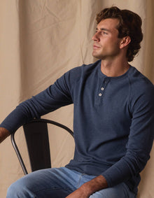 Men | Puremeso Everyday Henley | Indigo Blue