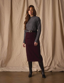 Women | Brightside Midi Skirt | Port Wine