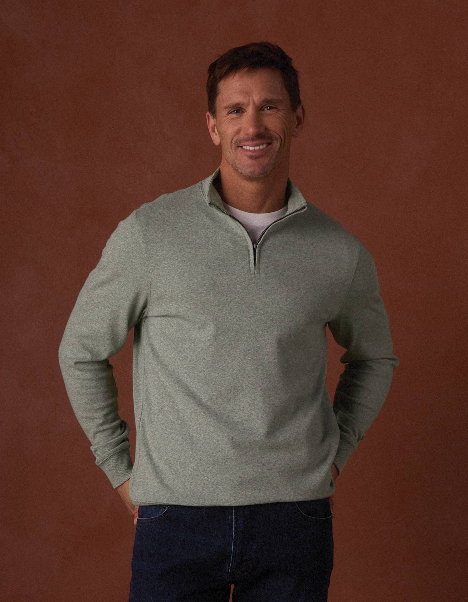 Men | Puremeso Weekend Quarter Zip | Sea Glass