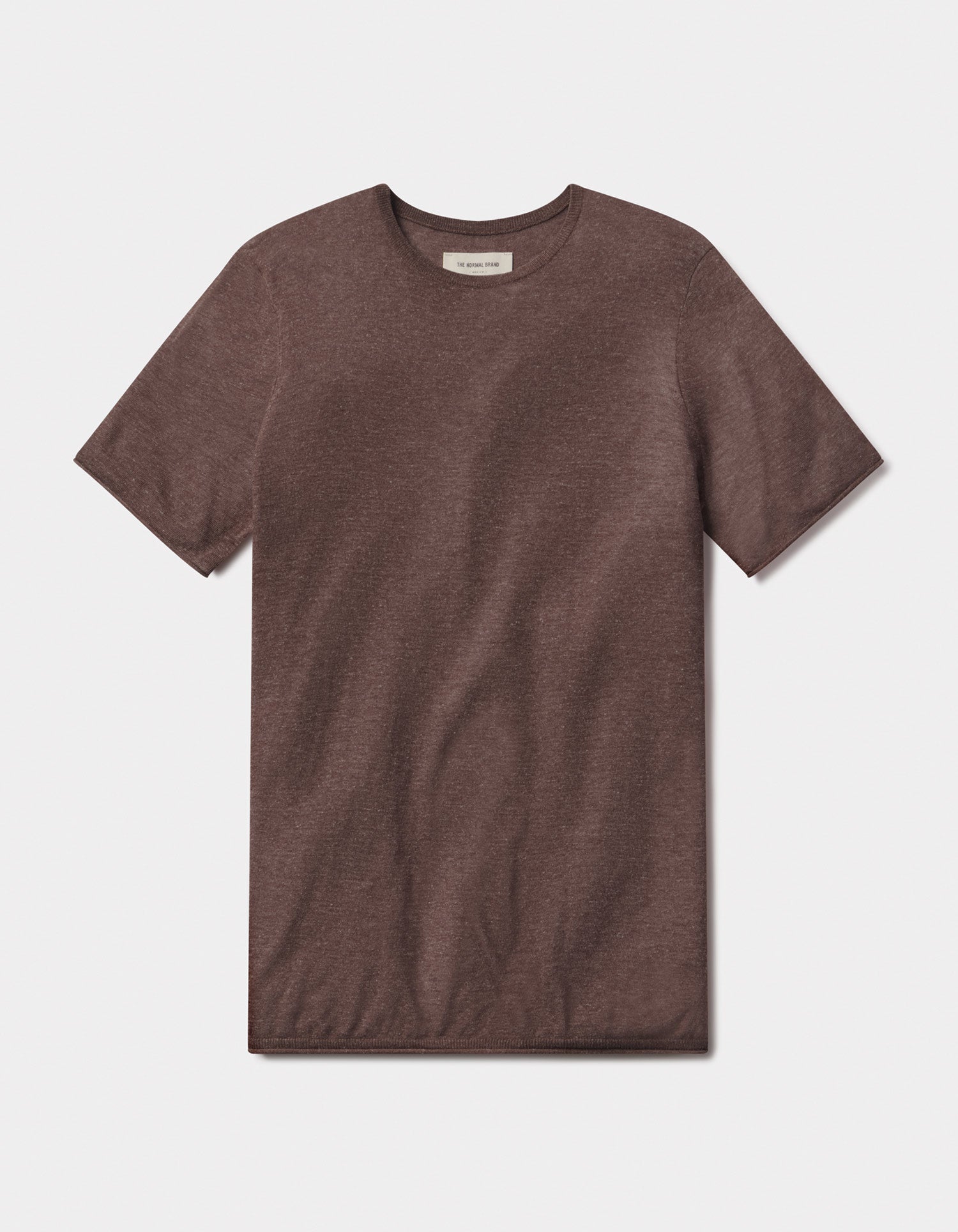 Men | Summer Linen-Blend Knit Tee | Espresso