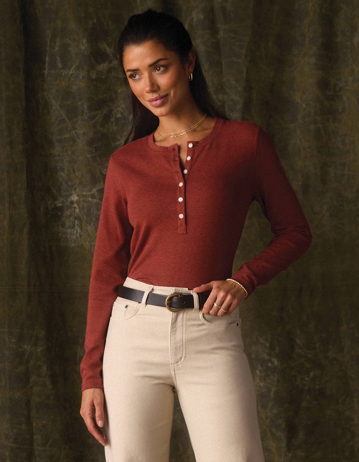 Women | Puremeso Henley | Terracotta