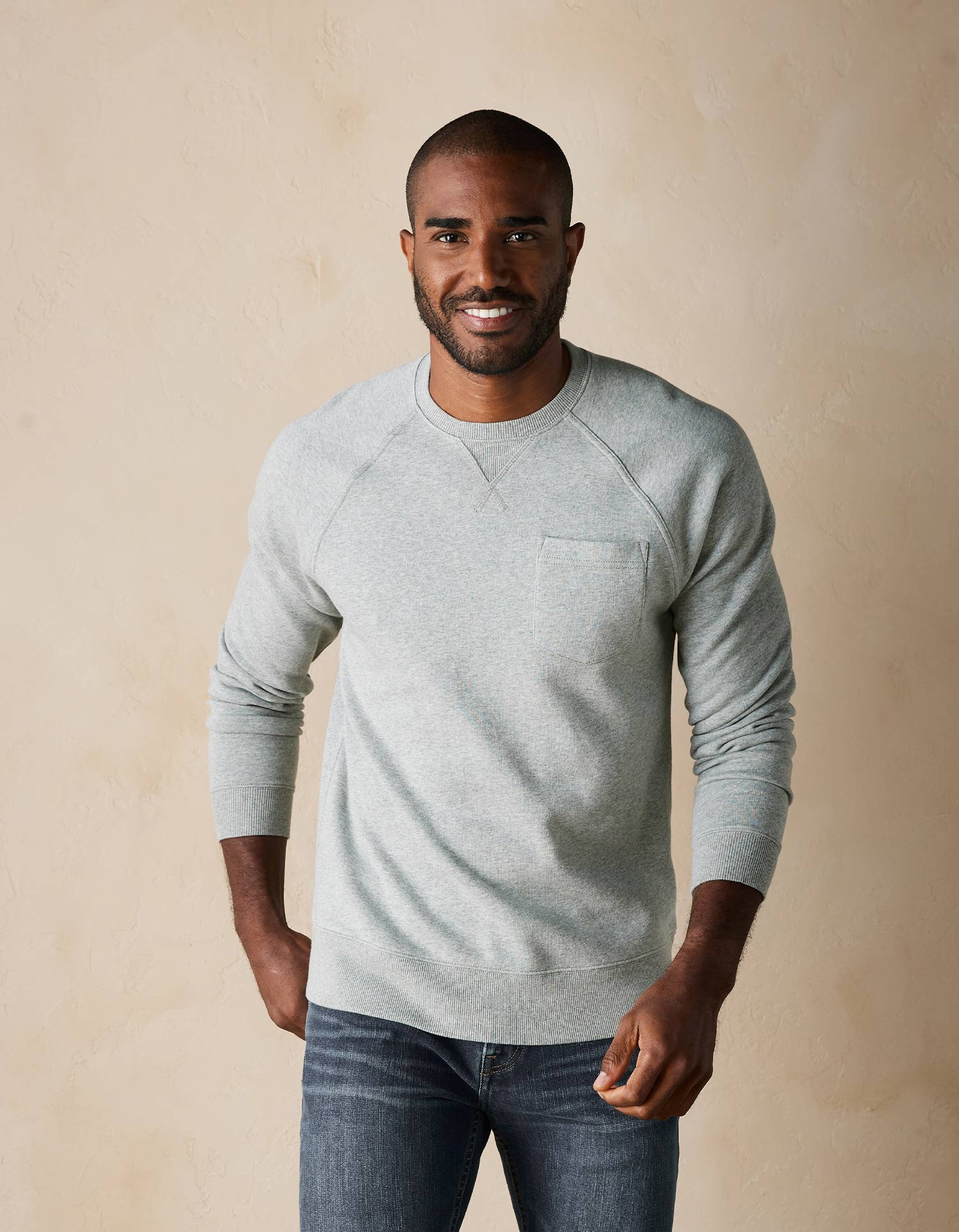 Men | Jackie Premium Fleece Pocket Crew | Grey