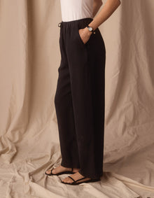 Women | Sueded Costa Drawcord Pant | Black