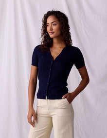 Women | Sutton Fine Gauge Top | Navy