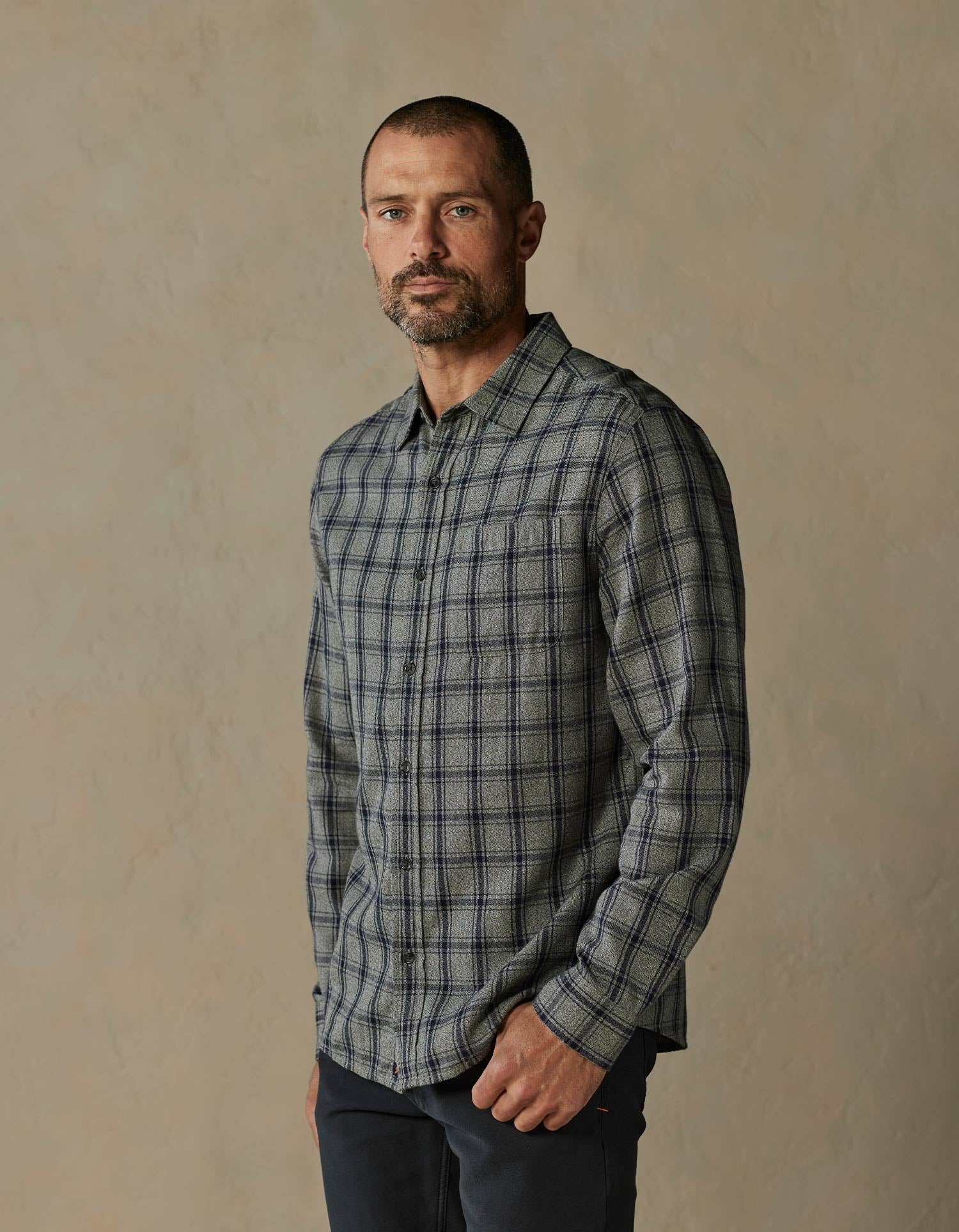 Men | Nikko Button Up Shirt | Ink Plaid
