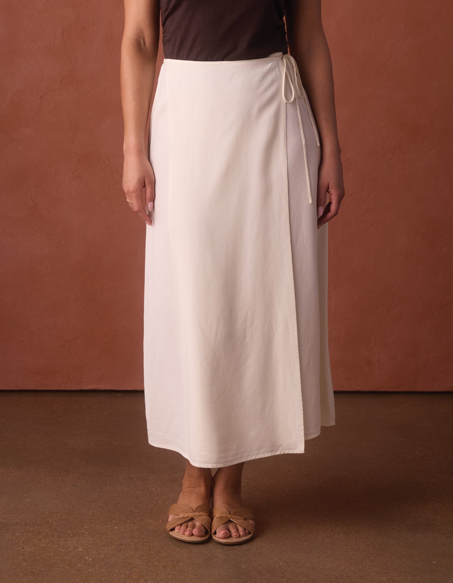 Women | Sueded Costa Wrap Skirt | Ivory