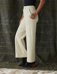 Women | Comfort Terry Wide Leg Crop Pant | Cream