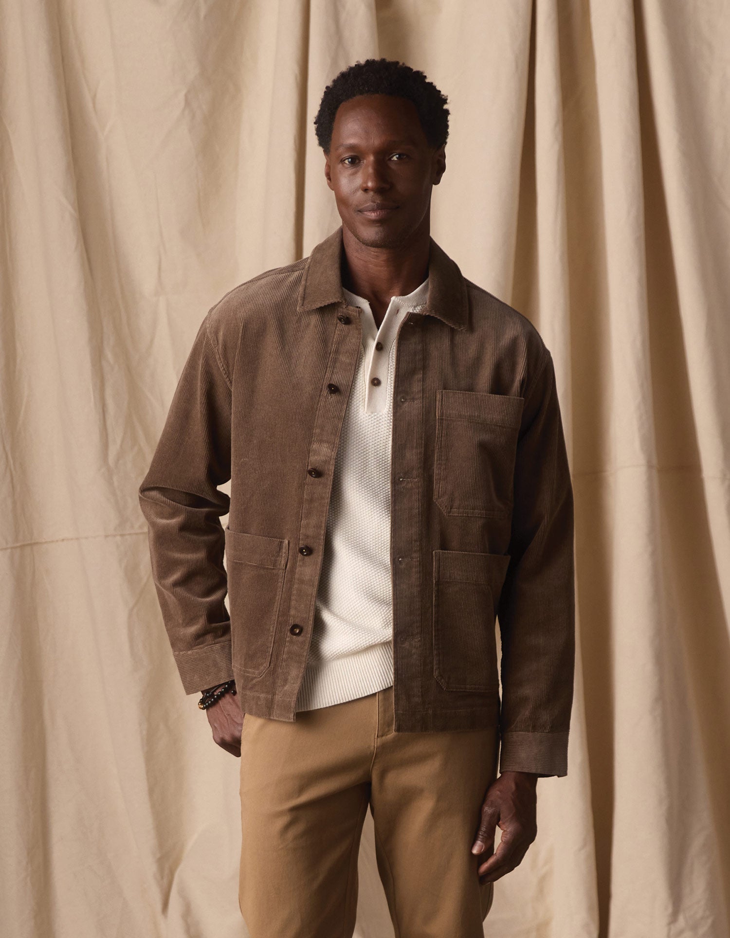 Men | Comfort Cord Chore Coat | Taupe