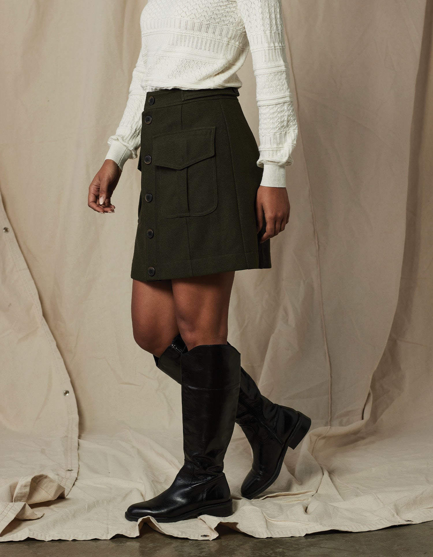 Women | Utility Mini Skirt | Green