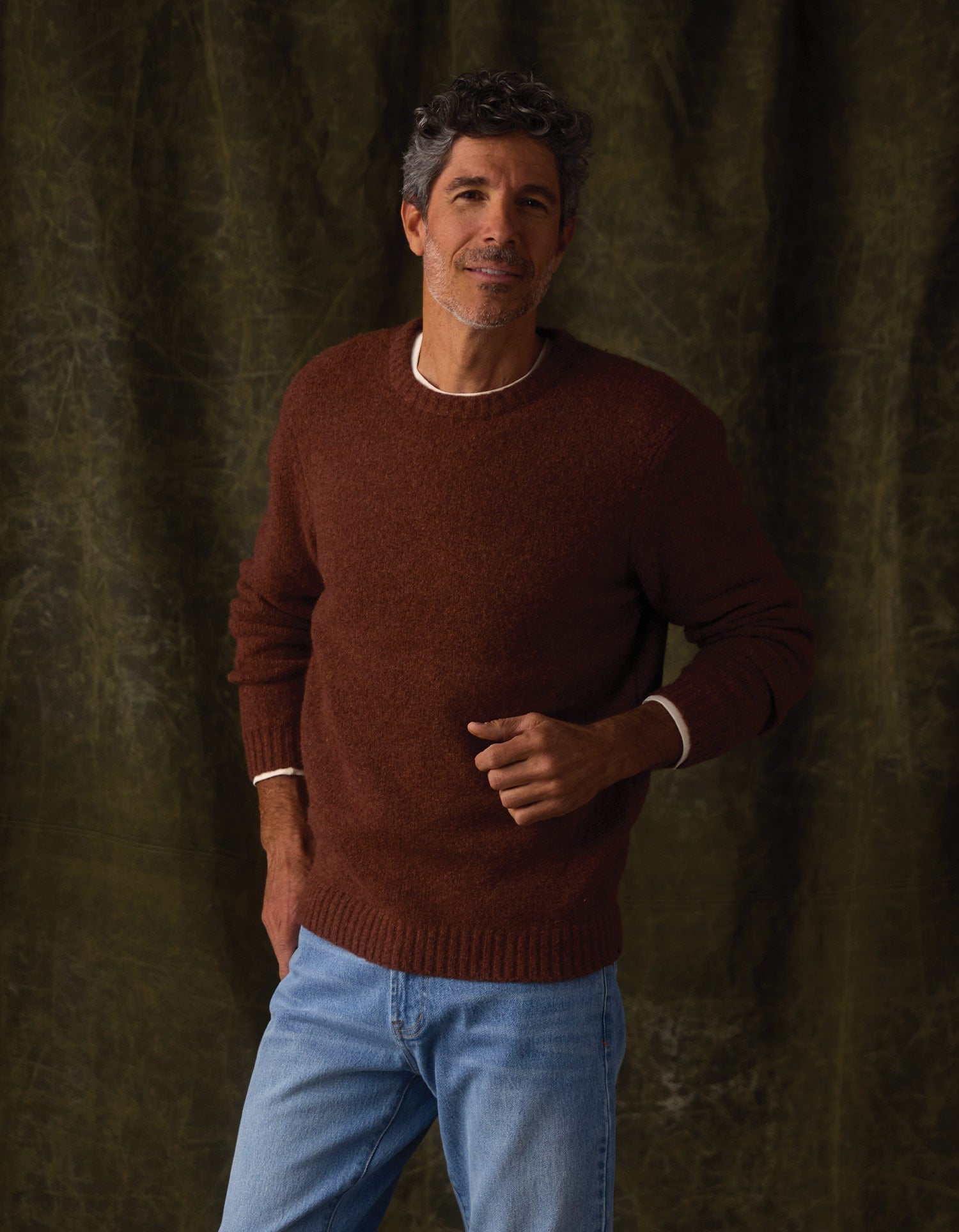 Men | Homebound Crewneck Sweater | Spiced Brandy