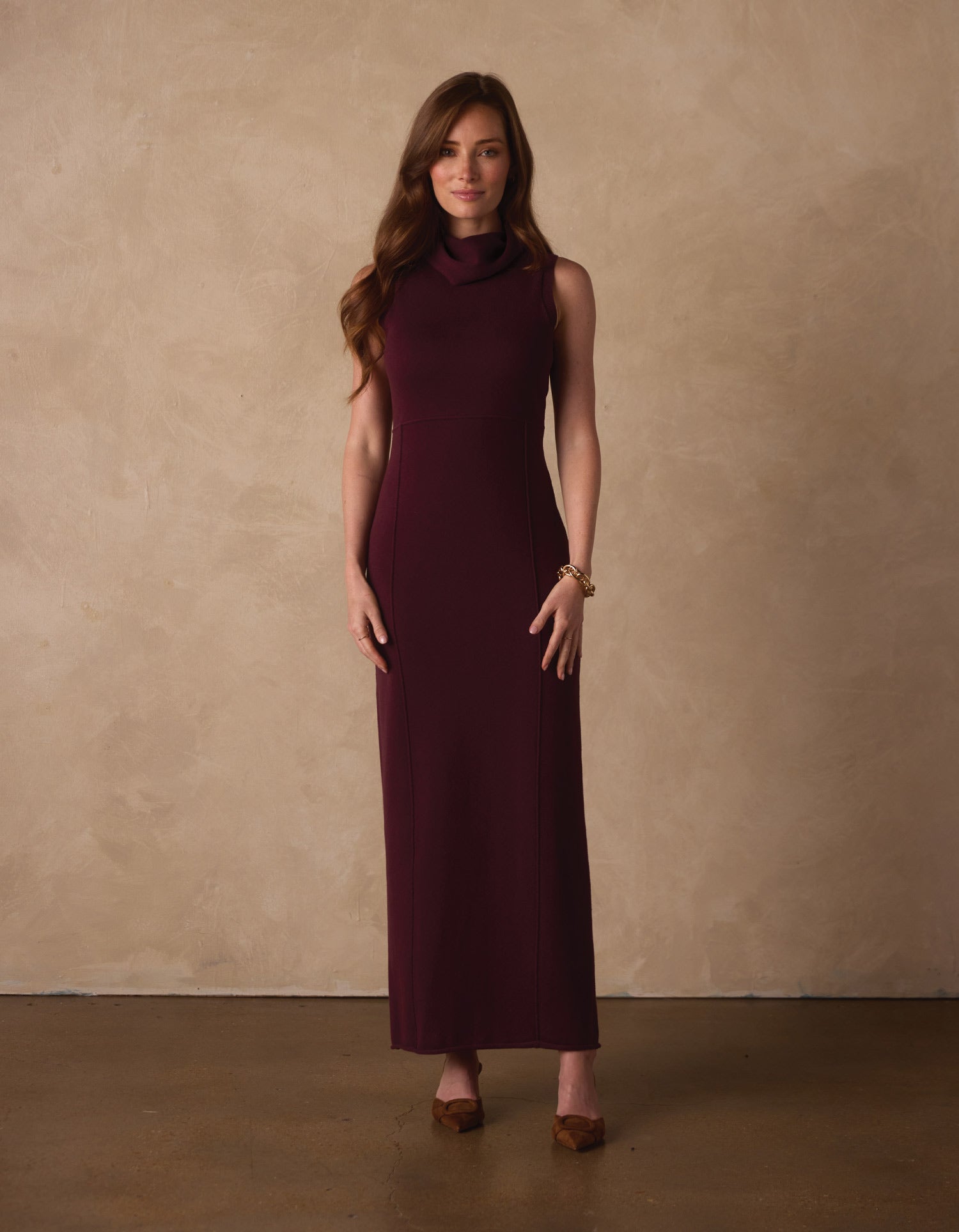 Women | Eloise Column Dress | Port Wine
