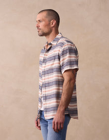 Men | Freshwater Short Sleeve Button Up Shirt | Adobe Rose Stripe