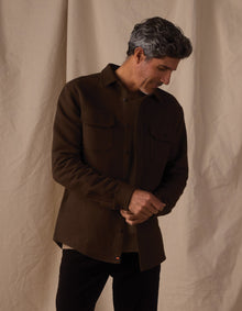 Men | Heavyweight Chamois Overshirt | Dark Brown