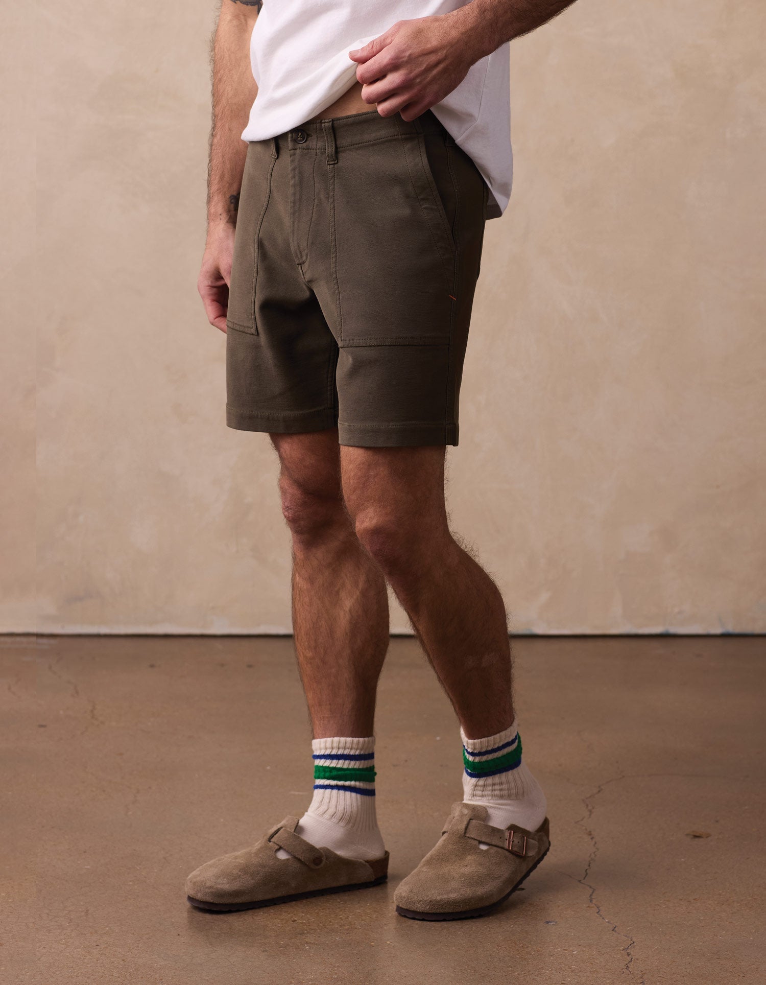 Men | Comfort Terry Utility Short | Dusty Olive