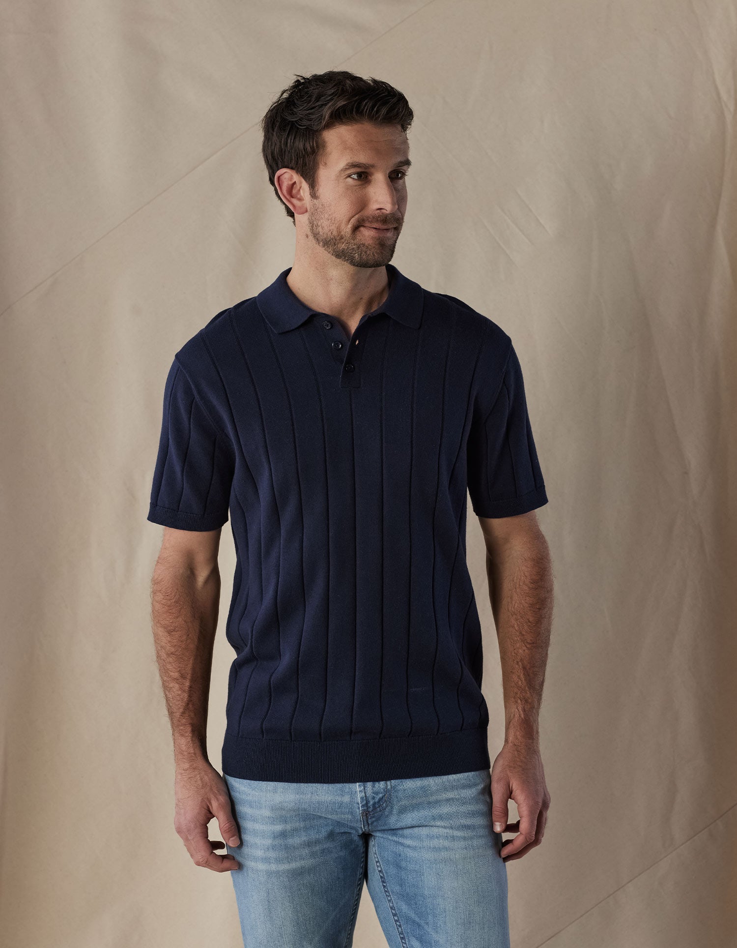 Men | Robles Rib Stitch Polo | White