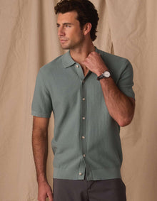 Men | Breezeknit Button Up | Juniper