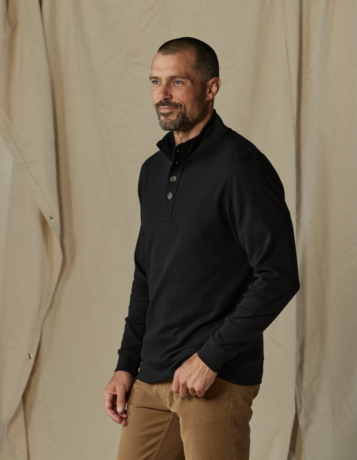 Men | Puremeso Button Popover | Black