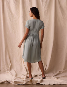 Women | Deep V Button Thru Dress | Juniper