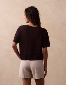 Women | Summer Linen-Blend Tee | Umber