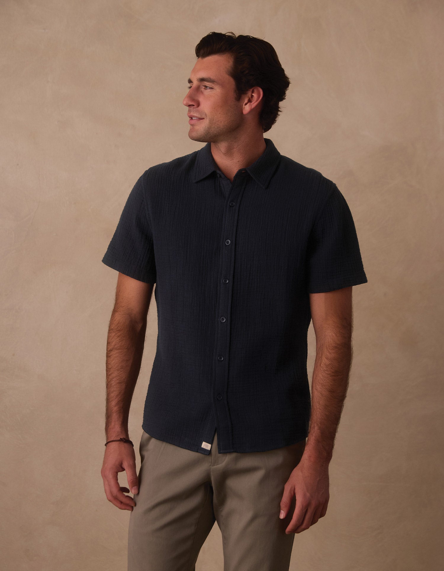Men | Kalo Short Sleeve Button Up | Navy