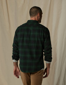 Men | Louis Heavyweight Flannel Overshirt | Evergreen Plaid