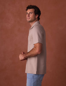 Men | Knit Getaway Button Up | Taupe
