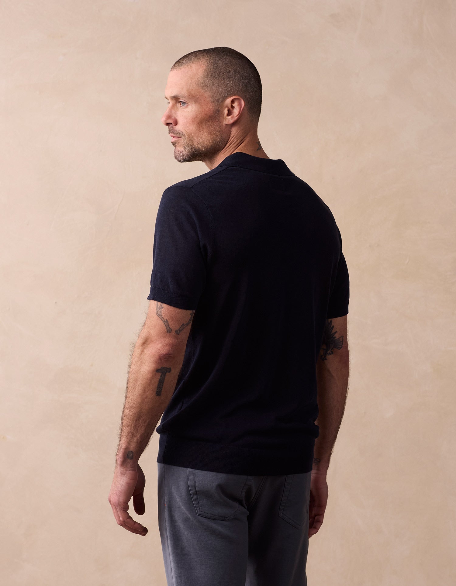 Men | Summer Linen-Blend Polo | Navy