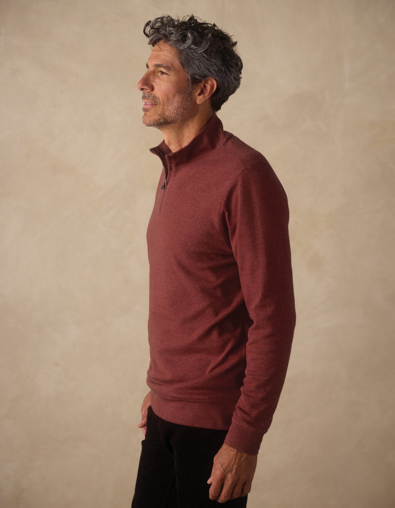 Men | Puremeso Weekend Quarter Zip | Redwood