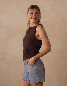 Women | Normal Jersey Draped Tank | Umber