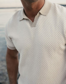 Men | Robles Knit Jacquard Polo | Ivory/Khaki