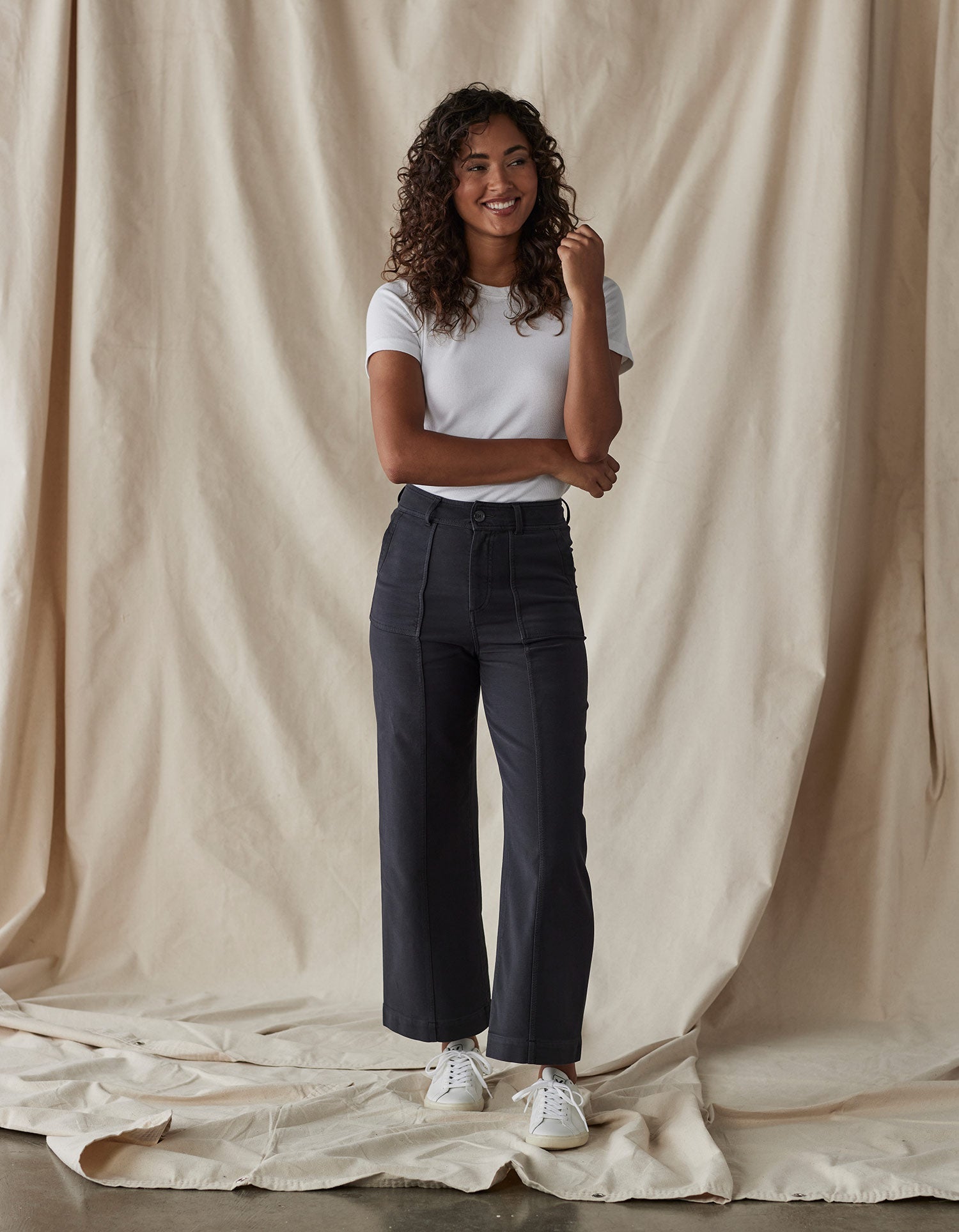 Women | Comfort Terry Wide Leg Crop Pant | Phantom