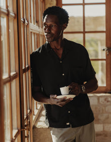 Men | Sueded Costa Resort Shirt | Black