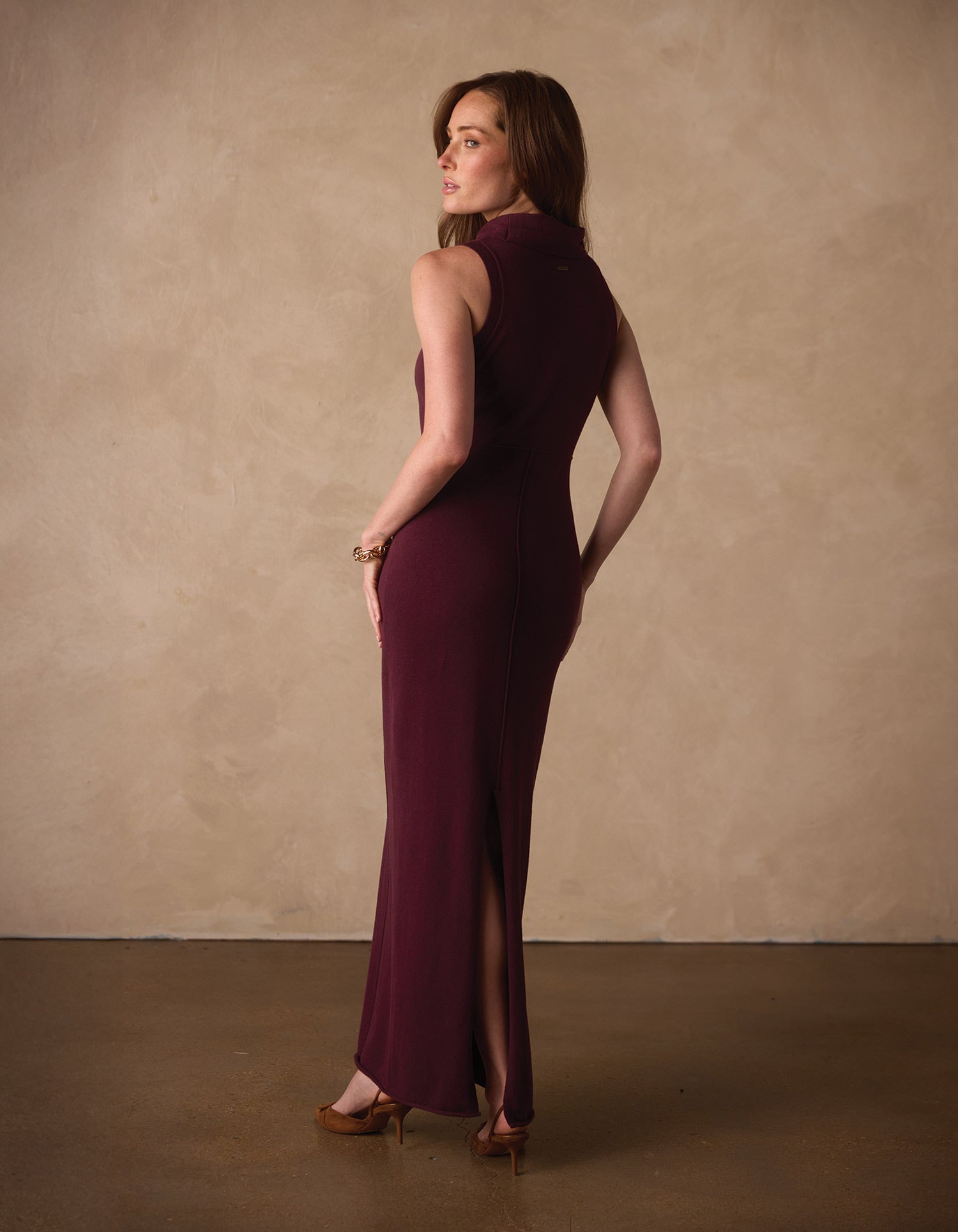 Women | Eloise Column Dress | Port Wine