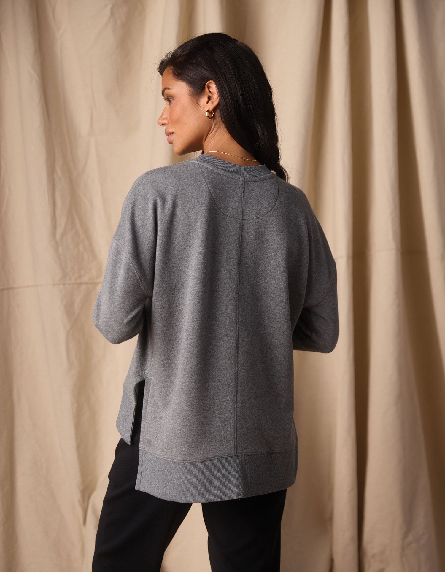 Women | Fleece Puremeso Splitside Pullover | Heather Grey