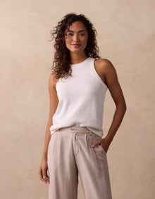 Women | Wanderlust Hi-Neck Tank | Ivory