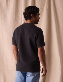 Men | Robles Knit Jacquard Polo | Charcoal