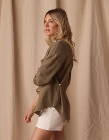 Women | Kalo Weekender Overshirt | Deep Sage