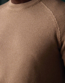 Men | COOLMAX® Textured Crewneck Sweater | Dark Taupe