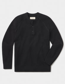 Men | COOLMAX® Textured Sweater Henley | Black