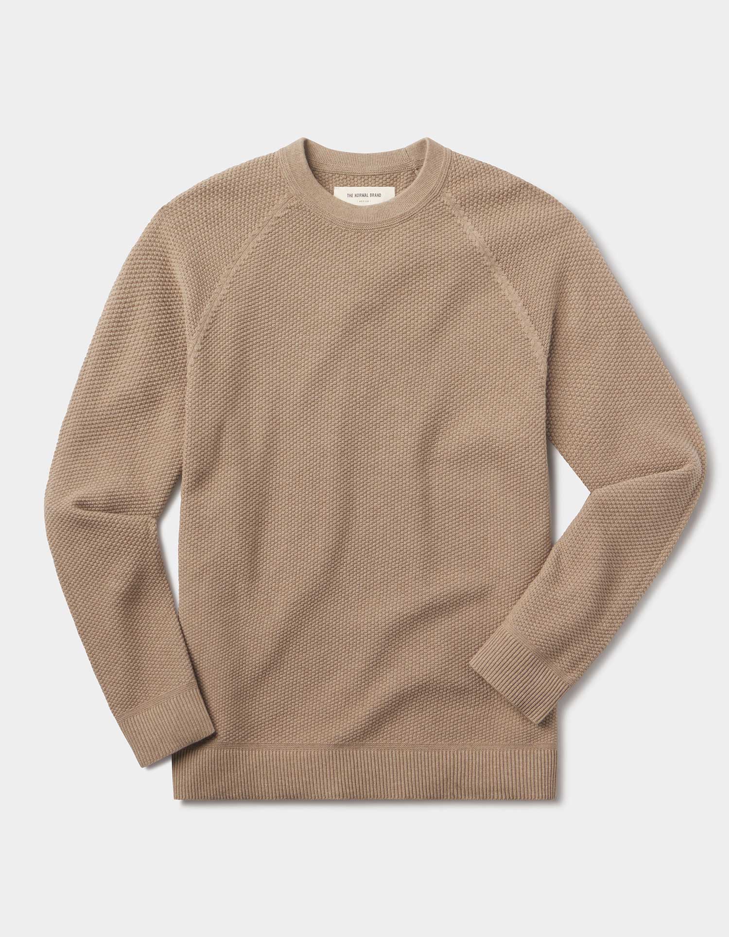 Men | COOLMAX® Textured Crewneck Sweater | Dark Taupe