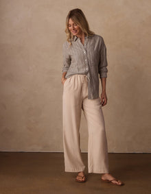 Women | Freshwater Overshirt | Moss Stripe