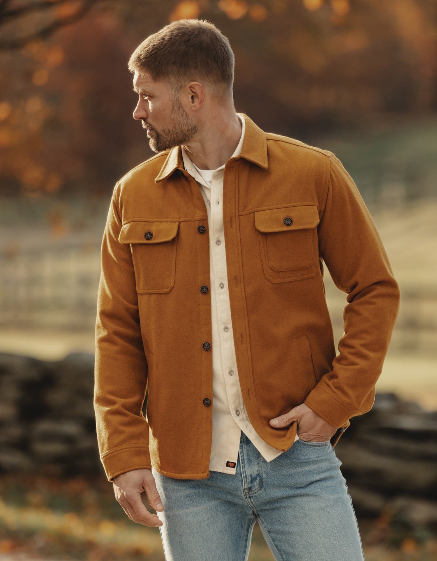 Men | Brightside Flannel Lined Workwear Jacket | Gold