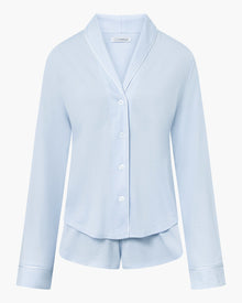 Blue Set - Pima Lusso Long Sleeve Top & Boxer Set