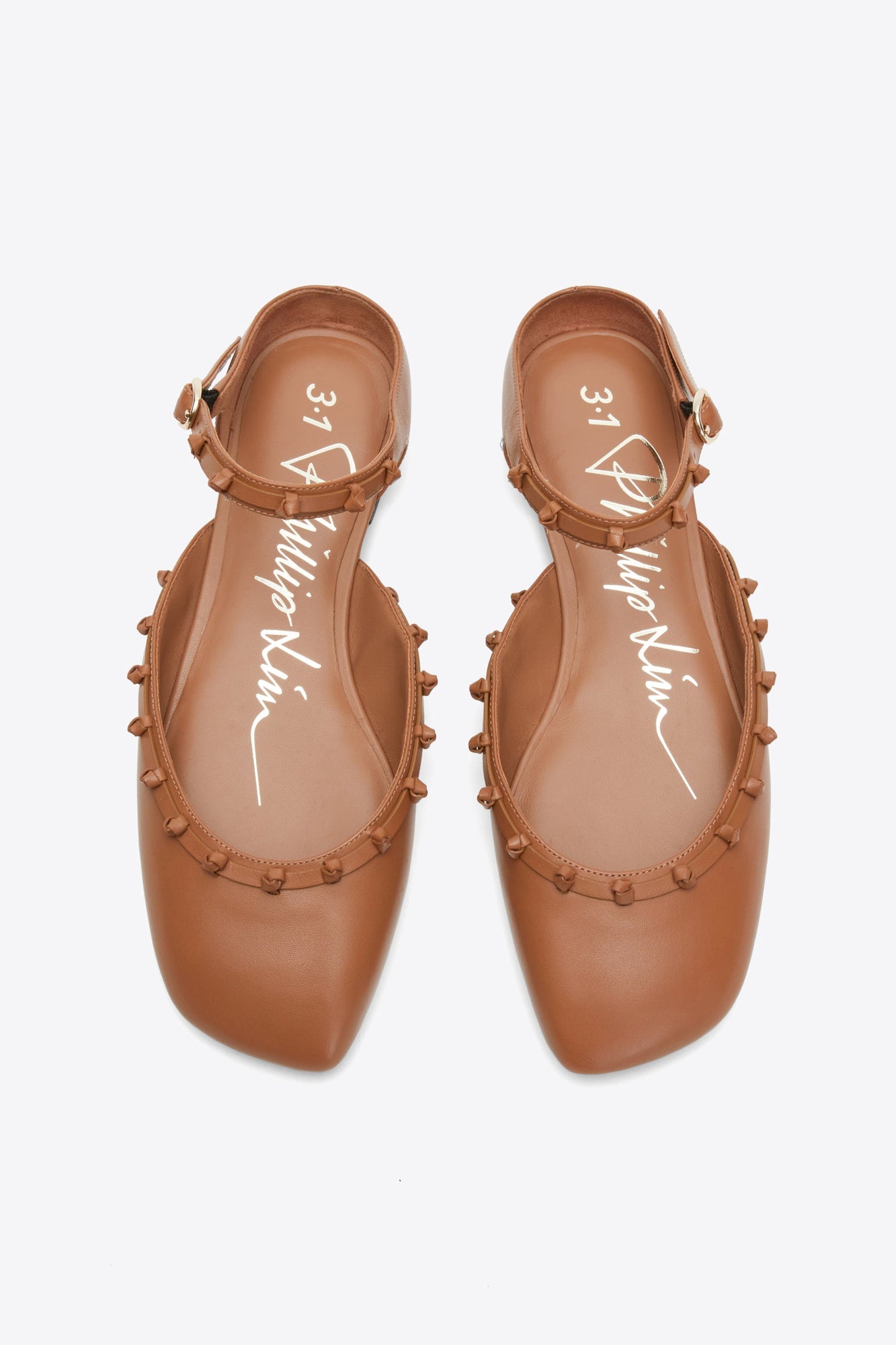 ID Mary Jane Flat with Leather Craft | Camel