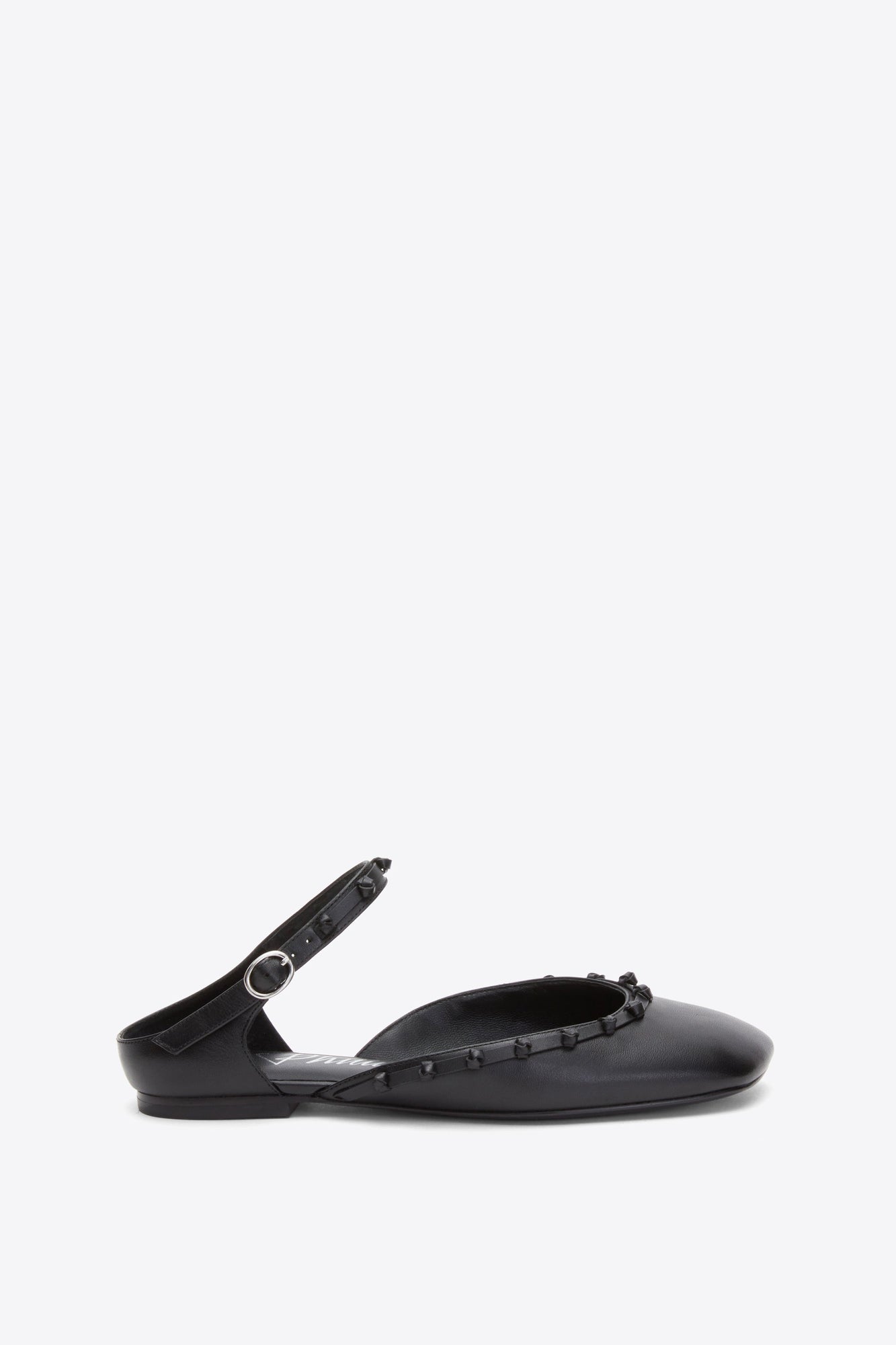 ID Mary Jane Flat with Leather Craft | Black
